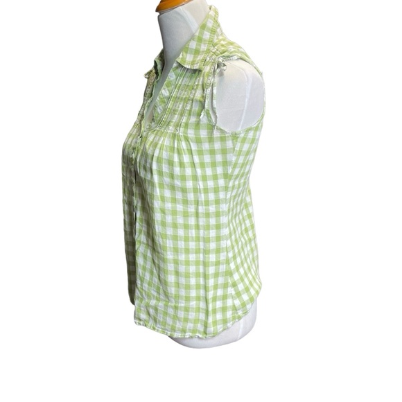 Vintage DCC Missy gingham checked short sleeve blouse 100%‎ cotton size small - Picture 4 of 8